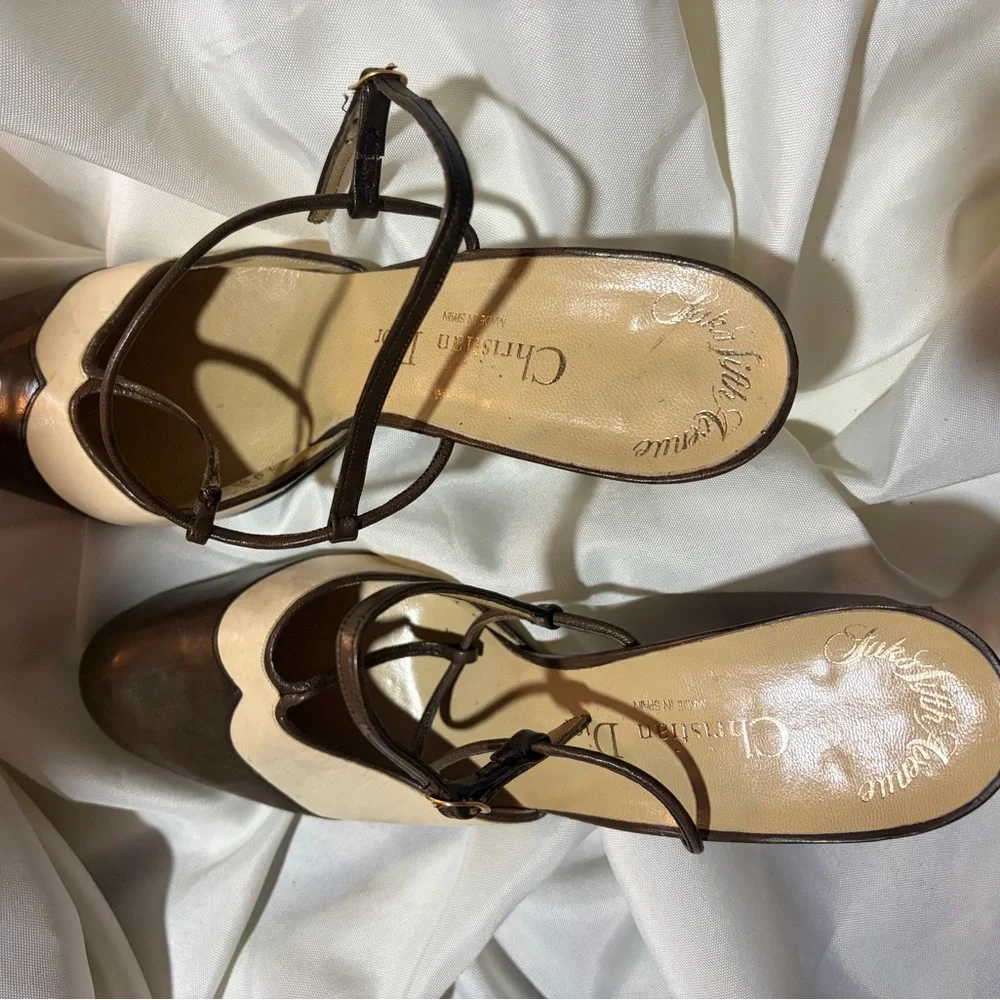 👠 Christian Dior Two-Tone Slingback Heels | Size 7.5 AA - Picture 6 of 13